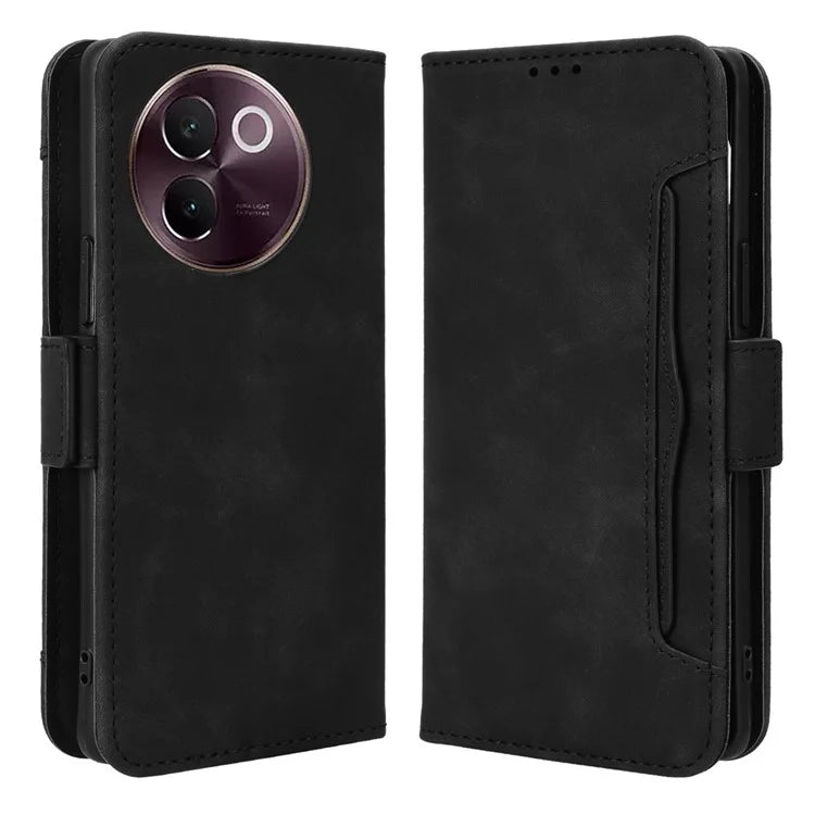 For vivo V30e 5G / V40 Lite 5G Case PU Leather Flip Folio Phone Cover with Multiple Card Holders