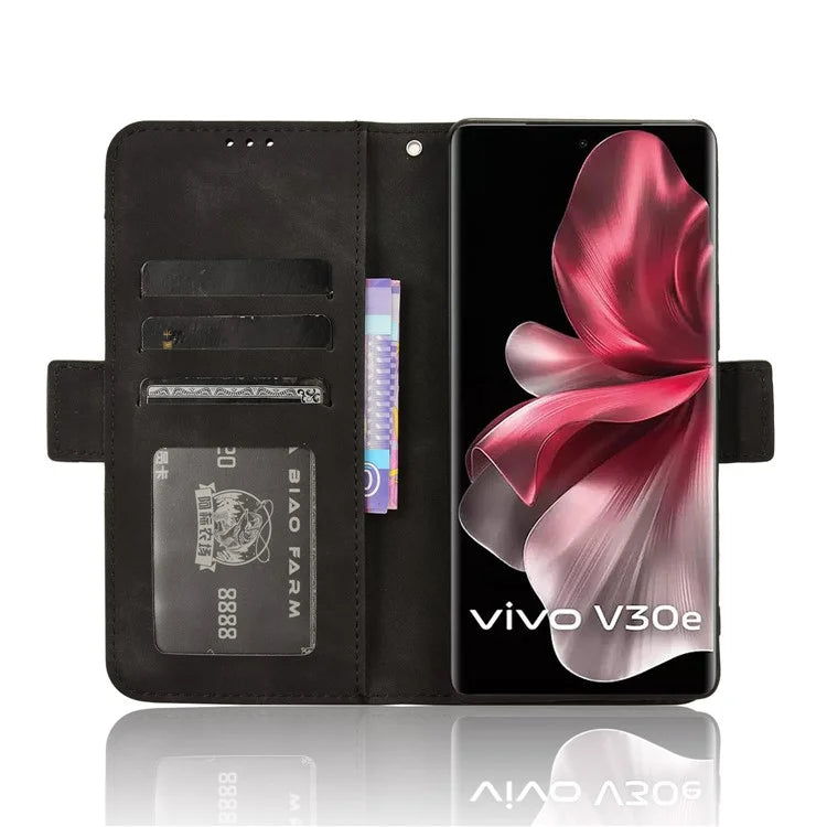 For vivo V30e 5G / V40 Lite 5G Case PU Leather Flip Folio Phone Cover with Multiple Card Holders