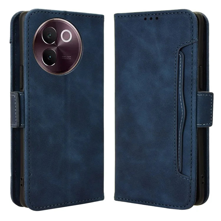 For vivo V30e 5G / V40 Lite 5G Case PU Leather Flip Folio Phone Cover with Multiple Card Holders