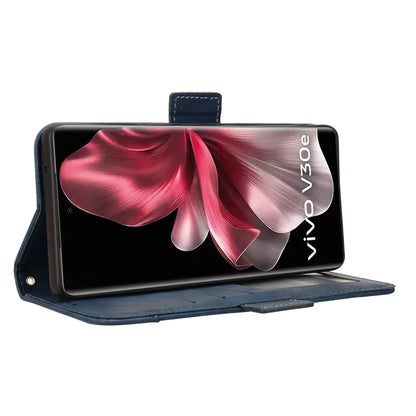 For vivo V30e 5G / V40 Lite 5G Case PU Leather Flip Folio Phone Cover with Multiple Card Holders
