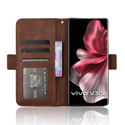For vivo V30e 5G / V40 Lite 5G Case PU Leather Flip Folio Phone Cover with Multiple Card Holders