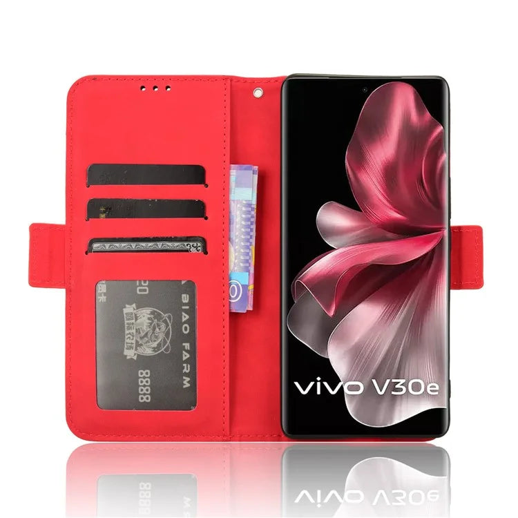 For vivo V30e 5G / V40 Lite 5G Case PU Leather Flip Folio Phone Cover with Multiple Card Holders