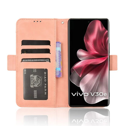 For vivo V30e 5G / V40 Lite 5G Case PU Leather Flip Folio Phone Cover with Multiple Card Holders