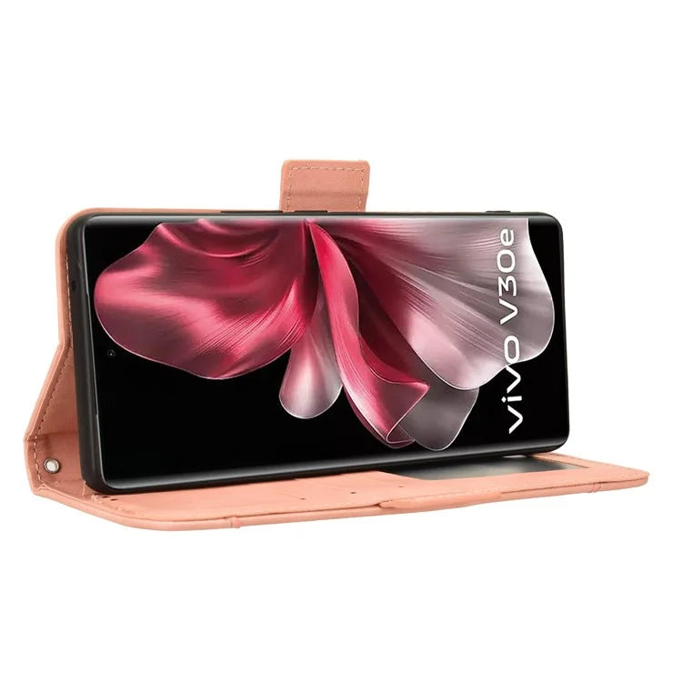 For vivo V30e 5G / V40 Lite 5G Case PU Leather Flip Folio Phone Cover with Multiple Card Holders