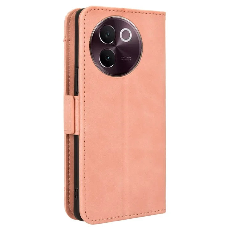 For vivo V30e 5G / V40 Lite 5G Case PU Leather Flip Folio Phone Cover with Multiple Card Holders