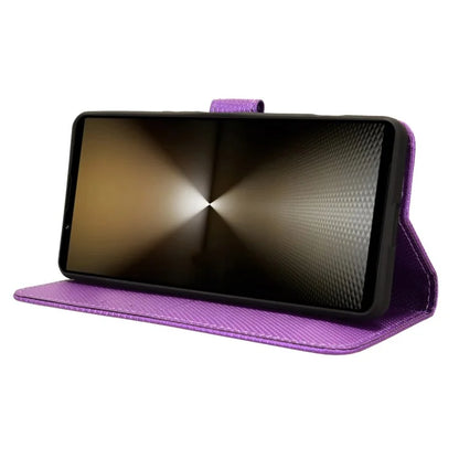 For Sony Xperia 1 VI Leather Wallet Case Diamond Texture Phone Cover with Folding Stand