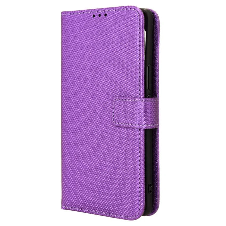 For Sony Xperia 1 VI Leather Wallet Case Diamond Texture Phone Cover with Folding Stand