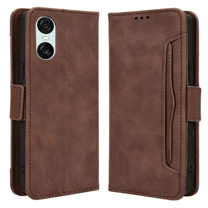 For Sony Xperia 10 VI Case PU Leather Flip Folio Phone Cover with Multiple Card Holders