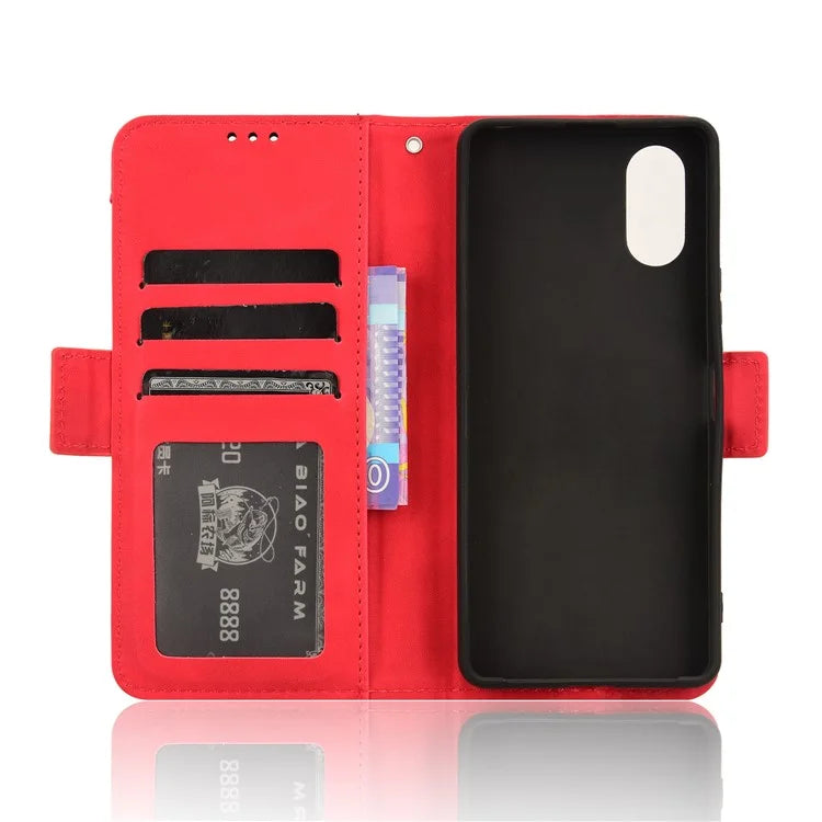 For Sony Xperia 10 VI Case PU Leather Flip Folio Phone Cover with Multiple Card Holders