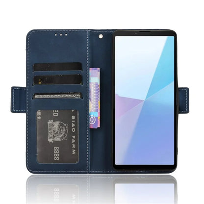 For Sony Xperia 10 VI Case PU Leather Flip Folio Phone Cover with Multiple Card Holders