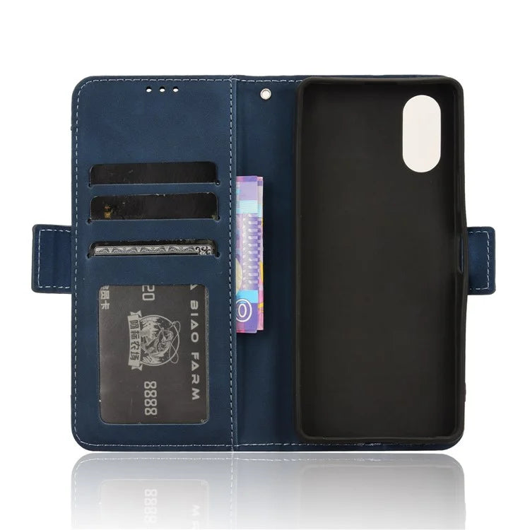 For Sony Xperia 10 VI Case PU Leather Flip Folio Phone Cover with Multiple Card Holders