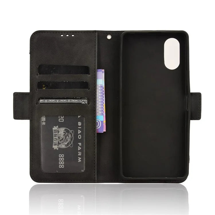 For Sony Xperia 10 VI Case PU Leather Flip Folio Phone Cover with Multiple Card Holders