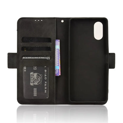 For Sony Xperia 10 VI Case PU Leather Flip Folio Phone Cover with Multiple Card Holders