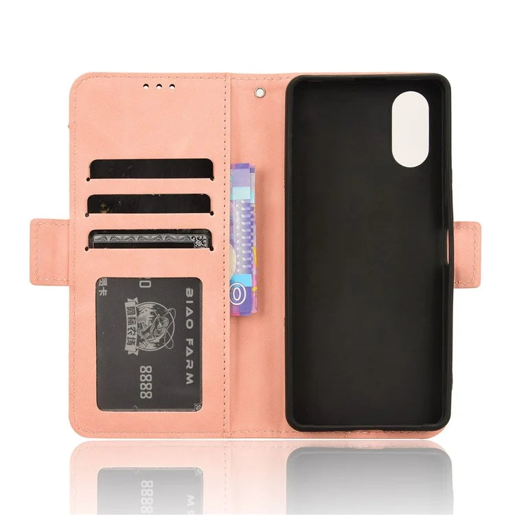 For Sony Xperia 10 VI Case PU Leather Flip Folio Phone Cover with Multiple Card Holders