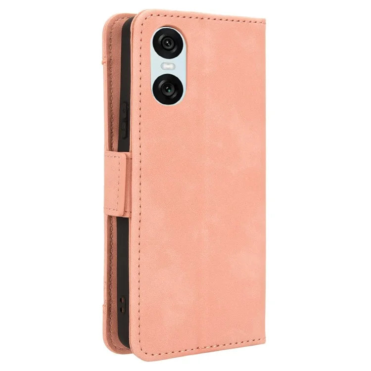 For Sony Xperia 10 VI Case PU Leather Flip Folio Phone Cover with Multiple Card Holders