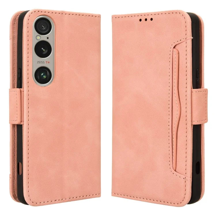 For Sony Xperia 1 VI Shockproof Case Multiple Card Slots Leather Phone Cover