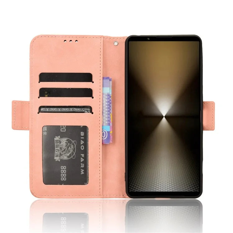 For Sony Xperia 1 VI Shockproof Case Multiple Card Slots Leather Phone Cover