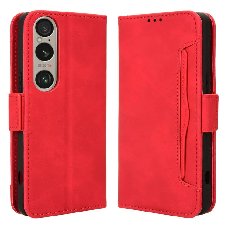 For Sony Xperia 1 VI Shockproof Case Multiple Card Slots Leather Phone Cover