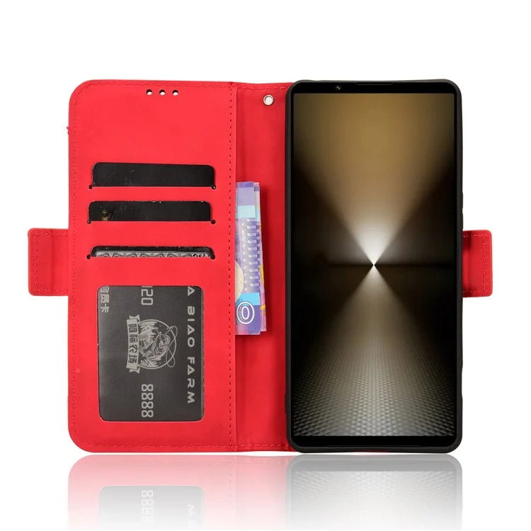 For Sony Xperia 1 VI Shockproof Case Multiple Card Slots Leather Phone Cover