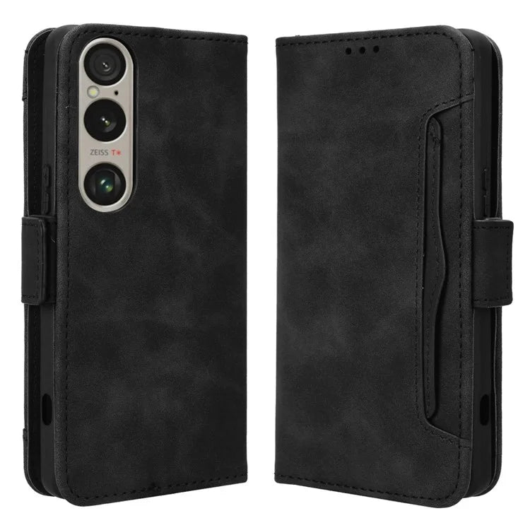 For Sony Xperia 1 VI Shockproof Case Multiple Card Slots Leather Phone Cover