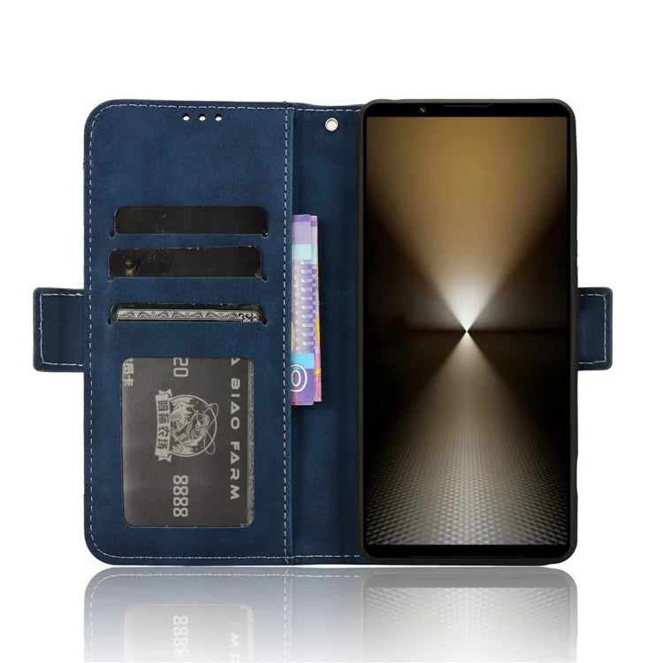 For Sony Xperia 1 VI Shockproof Case Multiple Card Slots Leather Phone Cover