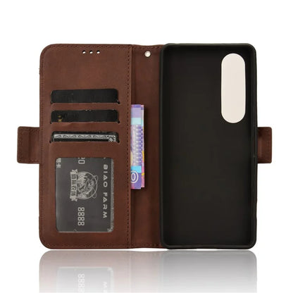 For Sony Xperia 1 VI Shockproof Case Multiple Card Slots Leather Phone Cover