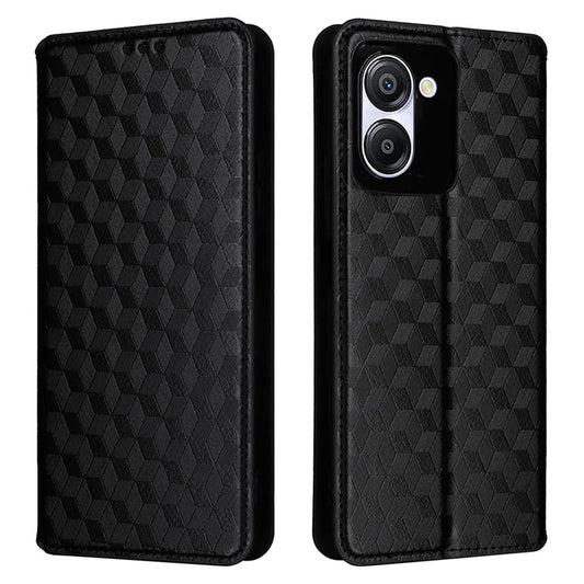 For Blackview Color 8 Magnetic Closure Phone Case Rhombus Imprinted Wallet Card Holder Cover