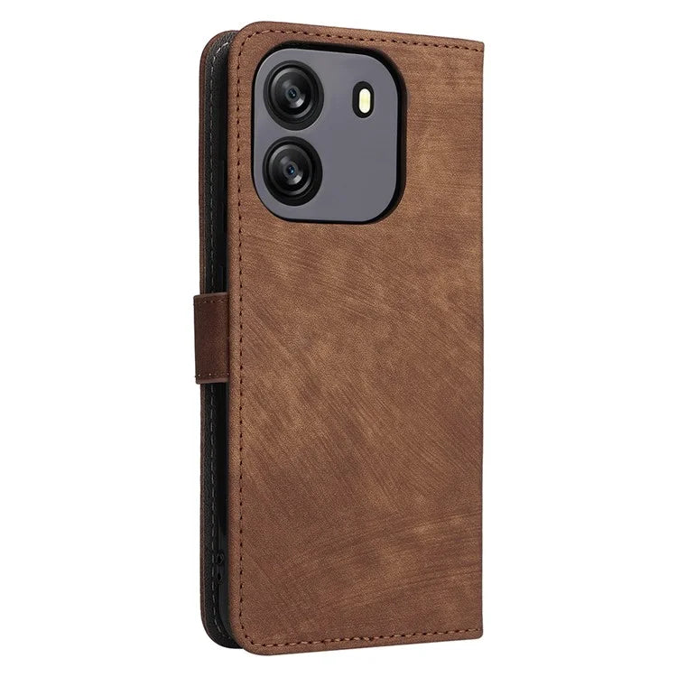 For Blackview Wave 6C Wallet Phone Case Anti-Drop PU Leather Flip Cover with RFID Blocking