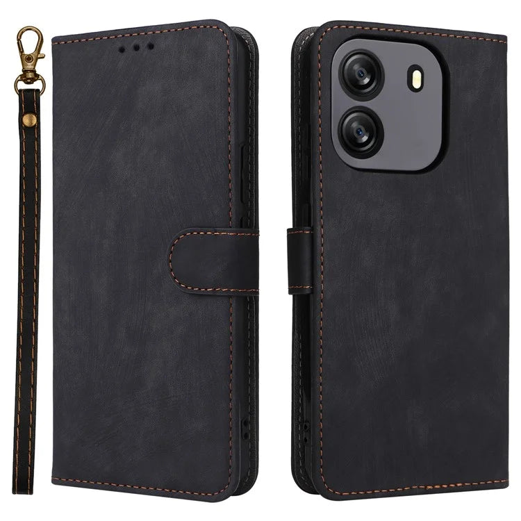For Blackview Wave 6C Wallet Phone Case Anti-Drop PU Leather Flip Cover with RFID Blocking