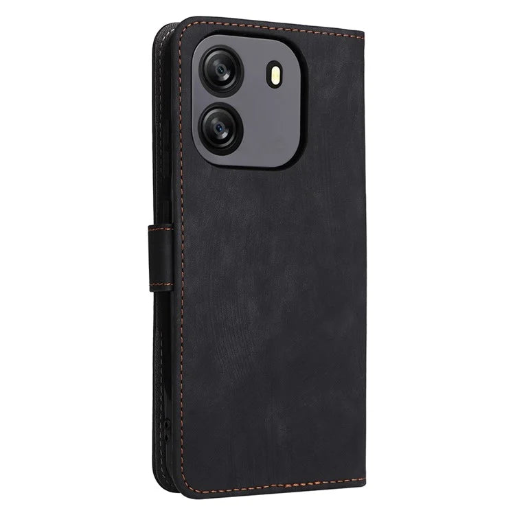 For Blackview Wave 6C Wallet Phone Case Anti-Drop PU Leather Flip Cover with RFID Blocking