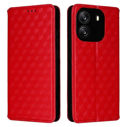 For Blackview Wave 6C Case Rhombus Imprinted Wallet Magnetic Clasp Phone Cover