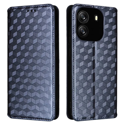 For Blackview Wave 6C Case Rhombus Imprinted Wallet Magnetic Clasp Phone Cover