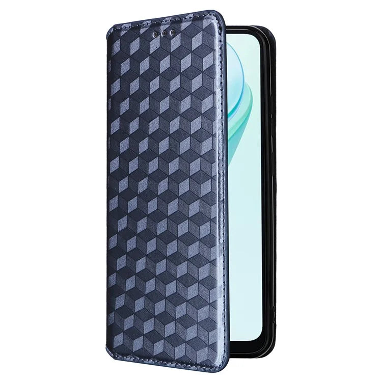For Blackview Wave 6C Case Rhombus Imprinted Wallet Magnetic Clasp Phone Cover