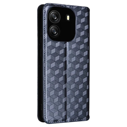 For Blackview Wave 6C Case Rhombus Imprinted Wallet Magnetic Clasp Phone Cover
