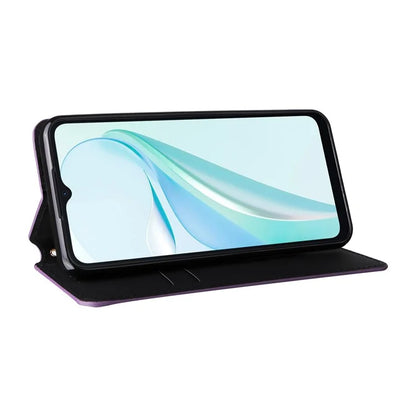 For Blackview Wave 6C Case Rhombus Imprinted Wallet Magnetic Clasp Phone Cover