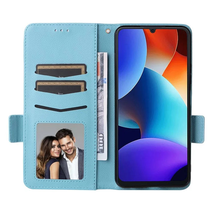 For Blackview Color 8 Leather Case Wallet Litchi Texture Magnetic Clasp Phone Cover