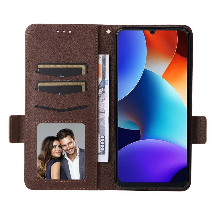 For Blackview Color 8 Leather Case Wallet Litchi Texture Magnetic Clasp Phone Cover