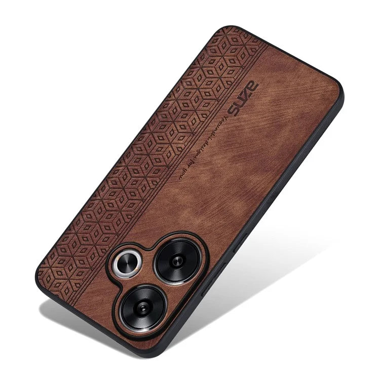 AZNS For Xiaomi Redmi Turbo 3 5G / Poco F6 5G Case PU Leather Coated TPU Imprinted Phone Cover