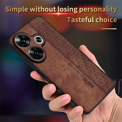 AZNS For Xiaomi Redmi Turbo 3 5G / Poco F6 5G Case PU Leather Coated TPU Imprinted Phone Cover