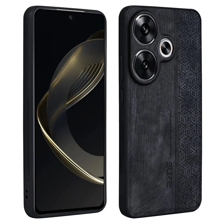 AZNS For Xiaomi Redmi Turbo 3 5G / Poco F6 5G Case PU Leather Coated TPU Imprinted Phone Cover