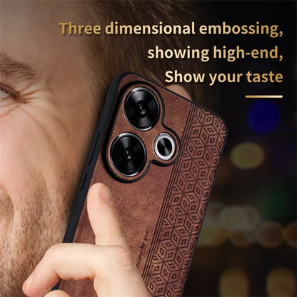 AZNS For Xiaomi Redmi Turbo 3 5G / Poco F6 5G Case PU Leather Coated TPU Imprinted Phone Cover