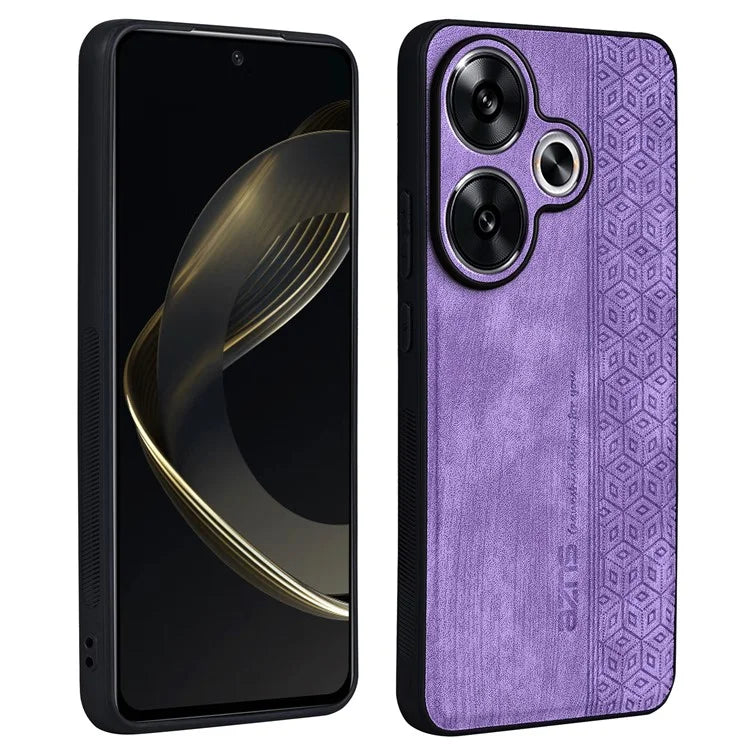 AZNS For Xiaomi Redmi Turbo 3 5G / Poco F6 5G Case PU Leather Coated TPU Imprinted Phone Cover