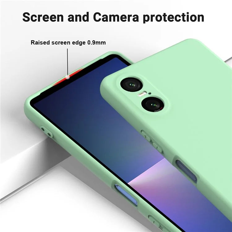 For Sony Xperia 10 VI Case Liquid Silicone Protective Phone Cover with Hand Strap
