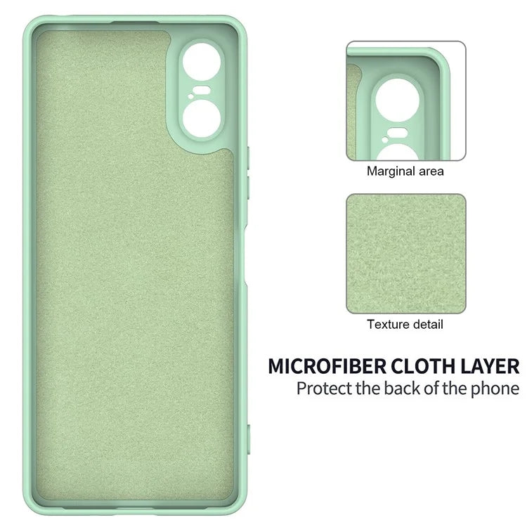 For Sony Xperia 10 VI Case Liquid Silicone Protective Phone Cover with Hand Strap