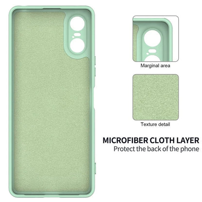 For Sony Xperia 10 VI Case Liquid Silicone Protective Phone Cover with Hand Strap