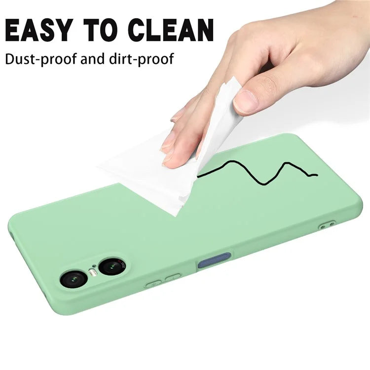 For Sony Xperia 10 VI Case Liquid Silicone Protective Phone Cover with Hand Strap