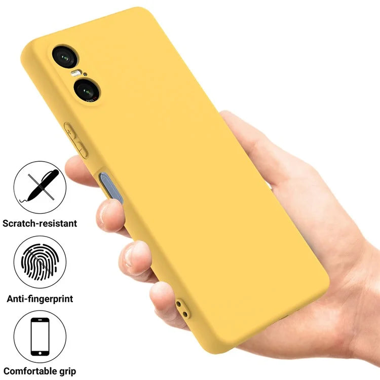 For Sony Xperia 10 VI Case Liquid Silicone Protective Phone Cover with Hand Strap