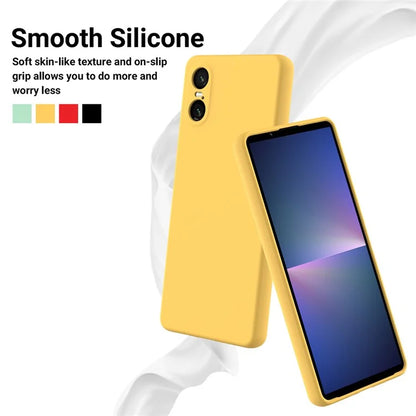 For Sony Xperia 10 VI Case Liquid Silicone Protective Phone Cover with Hand Strap