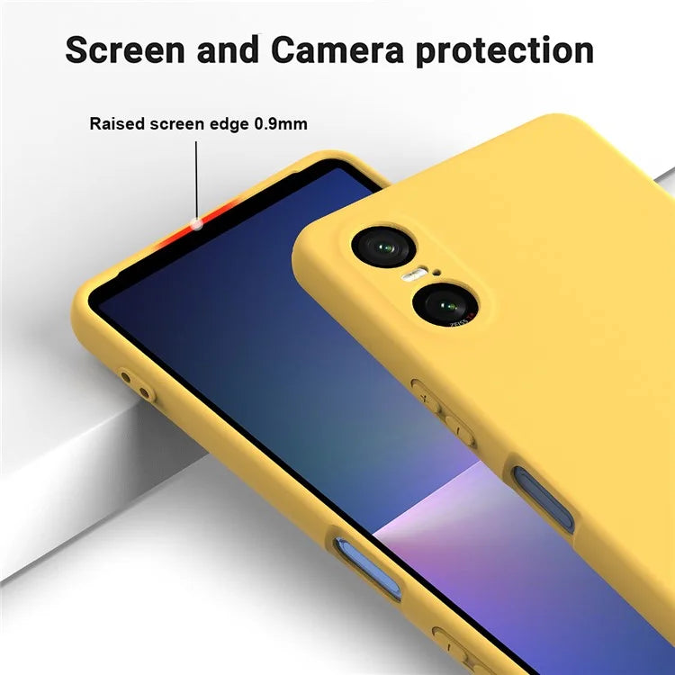 For Sony Xperia 10 VI Case Liquid Silicone Protective Phone Cover with Hand Strap