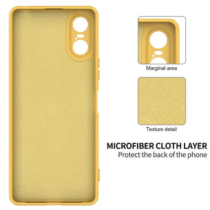 For Sony Xperia 10 VI Case Liquid Silicone Protective Phone Cover with Hand Strap